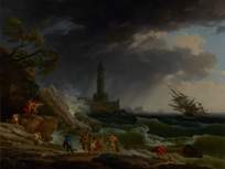 a storm on a mediterranean coast by claude vernet